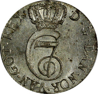 Norway Christian VII Silver 1788 HIAB 4 Skilling Mint-375,000 High Grade KM#256a