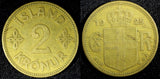 Iceland 1925 HCN; GJ 2 Krónur Mintage- 126 900 1st Year Type KM# 4.1 (23 948)