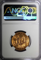 Great Britain Elizabeth II Bronze 1958 1/2 Penny NGC MS64 RD FULL RED KM#896 (2)