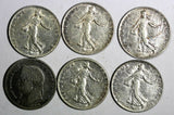 FRANCE LOT OF 6 SILVER COINS 1866-1920 50 Centimes KM# 814.1;KM# 854