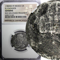 Mexico SPANISH COLONY Charles III Silver 1780 Mo FF 2 Reales NGC GRADED KM# 88.2