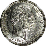 Denmark Christian IX Silver 1891 CS 10 Ore NGC MS61 Last Date KM# 795.1 (083)