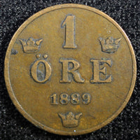 Sweden Oscar II Bronze 1889 1 Öre  Large letters KM# 750  (23 161)