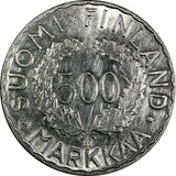 Finland Silver 1952 H 500 Markkaa Olympic Games Mintage-586,000.KM# 35 (19 435)