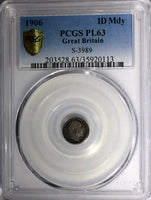 Great Britain Edward VII Silver 1906 1 Penny PCGS PL63 PROOFLIKE TONED KM#795(3)