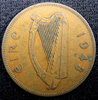 Ireland Republic Bronze 1948 1 Penny Hen with chicks KM# 11 (23 079)