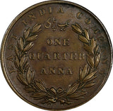 India-British William IV (1765-1837) Copper 1835 1/4 Anna aUNC KM# 446.2 (298)