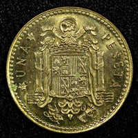 SPAIN Juan Carlos I Aluminum-Bronze 1975 1 Peseta High Grade KM# 806  (22 701)