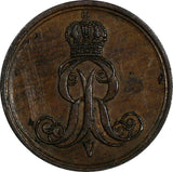 German States HANNOVER Georg V Copper 1863 B Pfennig VF-XF KM# 233 (010)