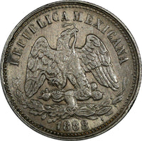 MEXICO Silver 1888 CN M 25 Centavos Culiacan Mint-86,000 Toned KM#406.2 (19 070)