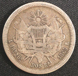 GUATEMALA Silver 1865 R 2 Reales Rafael Carrera Mintage-410 008 KM# 139 (23 320)