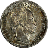 AUSTRIA Franz Joseph I (1848-1916) Silver 1881 Florin aUNC  KM# 2222 (14 815)