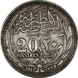 Egypt British Occupation Hussein Kamil AH1335/1917 20 Piastres  KM#321 (20 736)