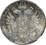 Austria Franz I Silver 1824 C 1 Taler Long Hair Prague NGC AU Details KM#2162(2)