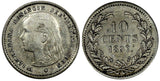 Netherlands Wilhelmina I Silver 1897 10 Cents Last Year for Type KM# 116 ( 602)
