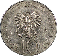 Poland Copper-Nickel 1975 10 Zlotych Adam Micklewicz Y# 74 (8959)