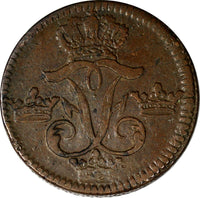 Sweden Frederick I (1720-1751) Copper 1747 S.M. 1 ORE Avesta Mint KM#416.1 (625)