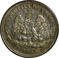 Mexico SECOND REPUB.Silver 1888 Mo M 25 Centavos Mintage-192,000 KM# 406.7/14374