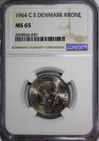 Denmark Frederik IX 1964 CS 1 Krone NGC MS65 TOP GRADED BY NGC KM# 851.1 (059)