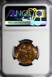 Great Britain George V Bronze 1911 1/2 Penny NGC MS63 RB 1st Date Type KM#809(6)