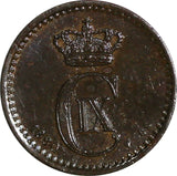 Denmark Christian IX Bronze 1880 CS 1 Ore XF Condition  KM# 792.1 (15 634)