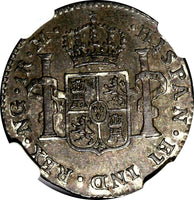 Guatemala Ferdinand VII Silver 1818 NG M 1 Real NGC AU53 Nice Toned KM# 66