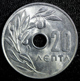Greece Paul I Aluminum 1969 20 Lepta 24mm GEM BU COIN KM# 79 (23 584)