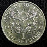Kenya Daniel Toroitich Arap Moi Copper-Nickel 1989 1 Shilling UNC KM#20 (24 130)