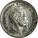 SWEDEN Oscar I Silver 1856 S.T. 25 Ore KM# 684