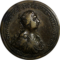 GREAT BRITAIN 1761 CORONATION MEDAL OF CHARLOTTE 34mm By Lorenz Natter. (14 441)