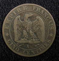 FRANCE Napoleon III Bronze 1857 A 5 Centimes Paris Mint KM# 777.1 (22 473)