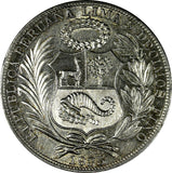 Peru Silver 1935 1 Sol  37mm Mintage-695,000 Mint Luster KM# 218.2 (18 265)