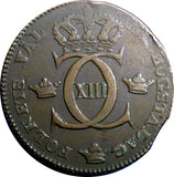 SWEDEN COPPER Carl XIII 1812 1 SKILLING  Mintage:480,000   KM# 585 (2373)