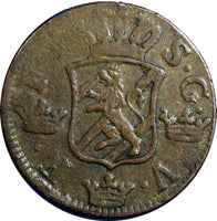 Sweden Frederick I 1748 2 Ore, S.M.Avesta Mint. Low Mintage-461,000  KM# 437