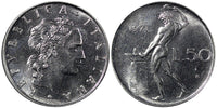 Italy Stainless Steel 1971 50 Lire 24.8 mm BU KM# 95.1 (21 314)