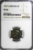 Great Britain George VI PROOF Silver 1937 6 Pence NGC PF62 Mint-26,400 KM#852(5)