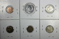 WORLD COINS LOT OF 21 Coins 1907-1990 Identified 2 x 2 Cardboard (18 188)