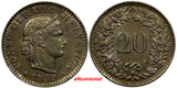 Switzerland 1939 B 20 Rappen First Year for Type KEY DATE KM# 29a (9433)
