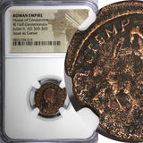 ROMAN Julian II AD 360-363 BI Half Centenionalis/BATTLE Soldier Horse man NGC .4
