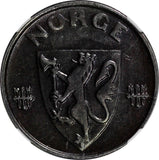 Norway Haakon VII Iron 1944 2 Ore NGC AU58 WWII Issue KM# 394 (072)