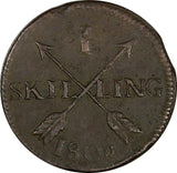 SWEDEN 1805 1 SKILLING OVERSTRUCK ON 2 ORE S.M. 1767 / FULL DATE KM#566 (17304)