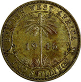 British West Africa George VI Nickel-Brass 1946 H 2 Shillings KM# 24 (18 448)
