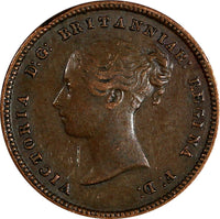 Great Britain Victoria Copper 1844 1/2 Farthing used for Ceylon KM# 738 (875)