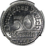 Germany, Weimar Republic Aluminum 1922 F 50 Pfennig NGC MS65 TOP GRADED KM27 (6)