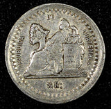 GUATEMALA Silver 1880 D 1/2 Real  Toning KM# 152 (22 814)
