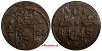 Sweden Christina (1632-1654) Copper 1634 1/4 Ore 29.45mm KM# 152.2 (14 211)