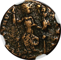 WESTERN ROMAN Honorius  AD 393-423 AE3 Nummus Constantinopolis seated NGC (289)