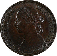 Great Britain Victoria Bronze 1882 H  Farthing Heaton Mint ch.XF KM# 753 (847)