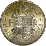 Great Britain Elizabeth II 1963 1/2 Crown NGC MS63 Light Toned KM#907 (009)