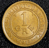 Denmark Frederik VIII Bronze 1912 VBP; GJ 1 Ore ch.UNC KM# 804 (23 805)